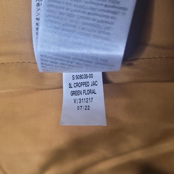 Banana Republic Crop Top 12 Gold Green Floral Jacquard Cora Brocade Bustier Cami - Picture 8 of 9